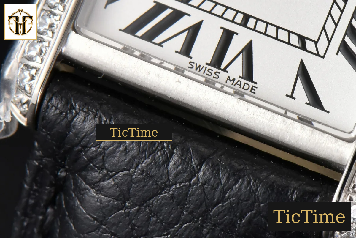 Tank Must Small 29.5×22mm K11F Diamond White Dial Litchi Grained Smooth Strap Quartz — foto 7