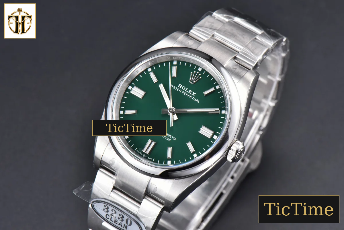 Oyster Perpetual 904L 126000 36mm Clean Factory Green Dial SS Bracelet VR3230 — foto 5