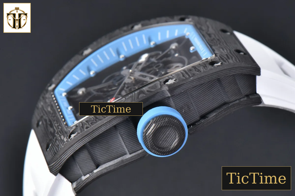 NTPT RM055 42mm RMF Blue Skeleton Dial White Rubber Strap RMUL2 — foto 12