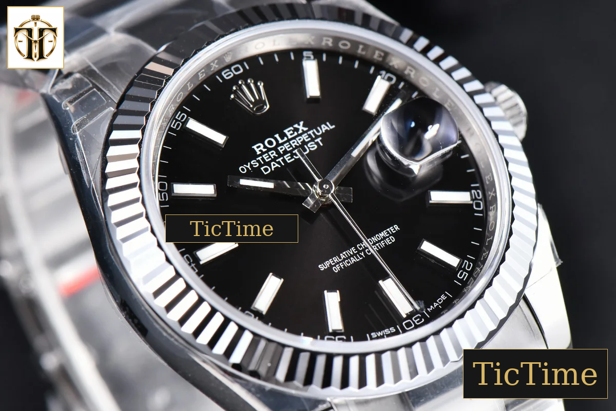 DateJust Fluted Bezel 126334 41mm VSF Black Dial Oyster Bracelet VS3235 — foto 14