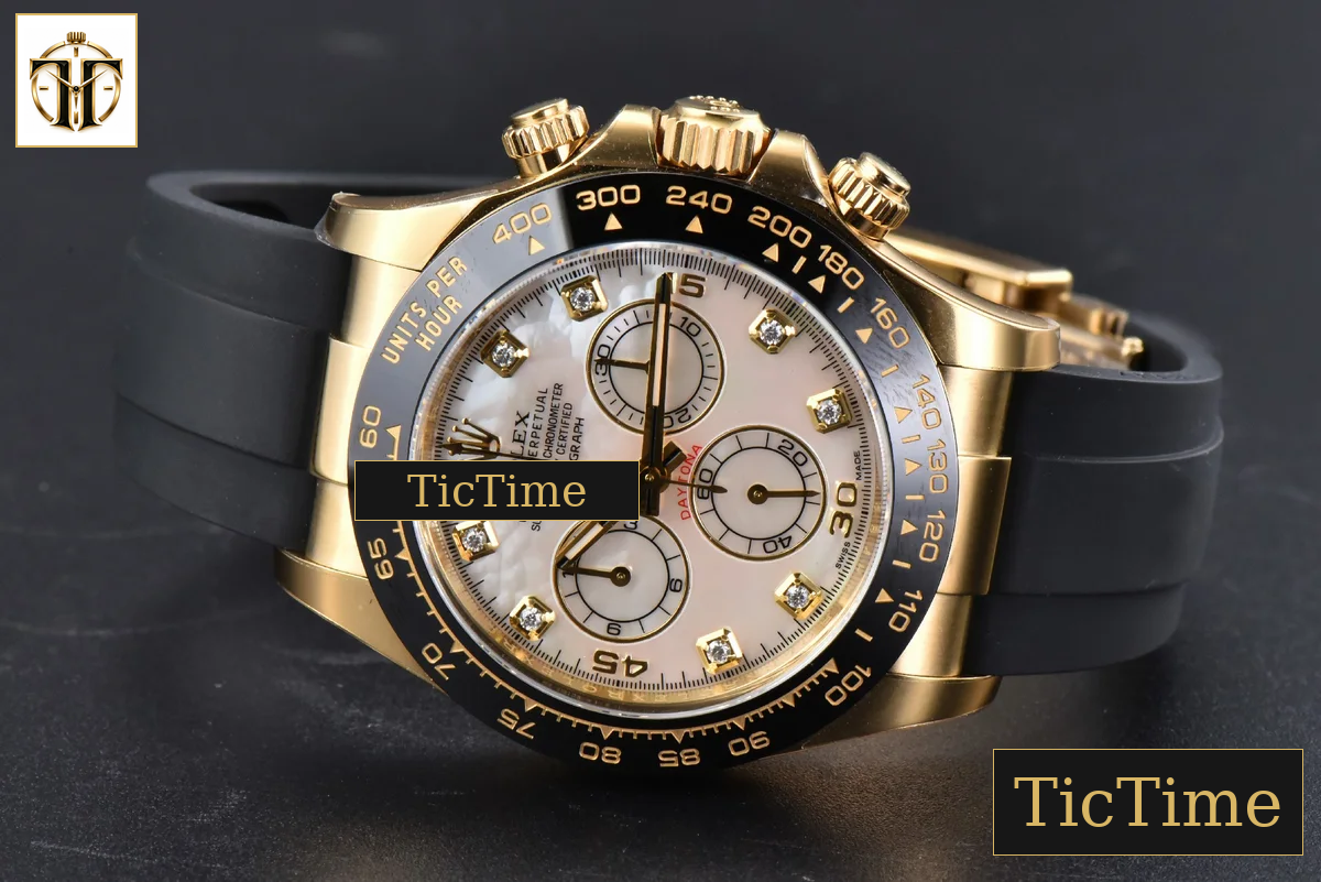 Daytona 116518 40mm Clean Factory YG MOP Dial Diamond Marker Oysterflex Strap A4130 — foto 16