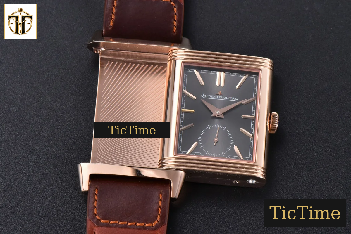 Master Reverso Tribute Small Seconds 30x47mm MGF RG Gray Dial Brown Leather Strap A854A — foto 16