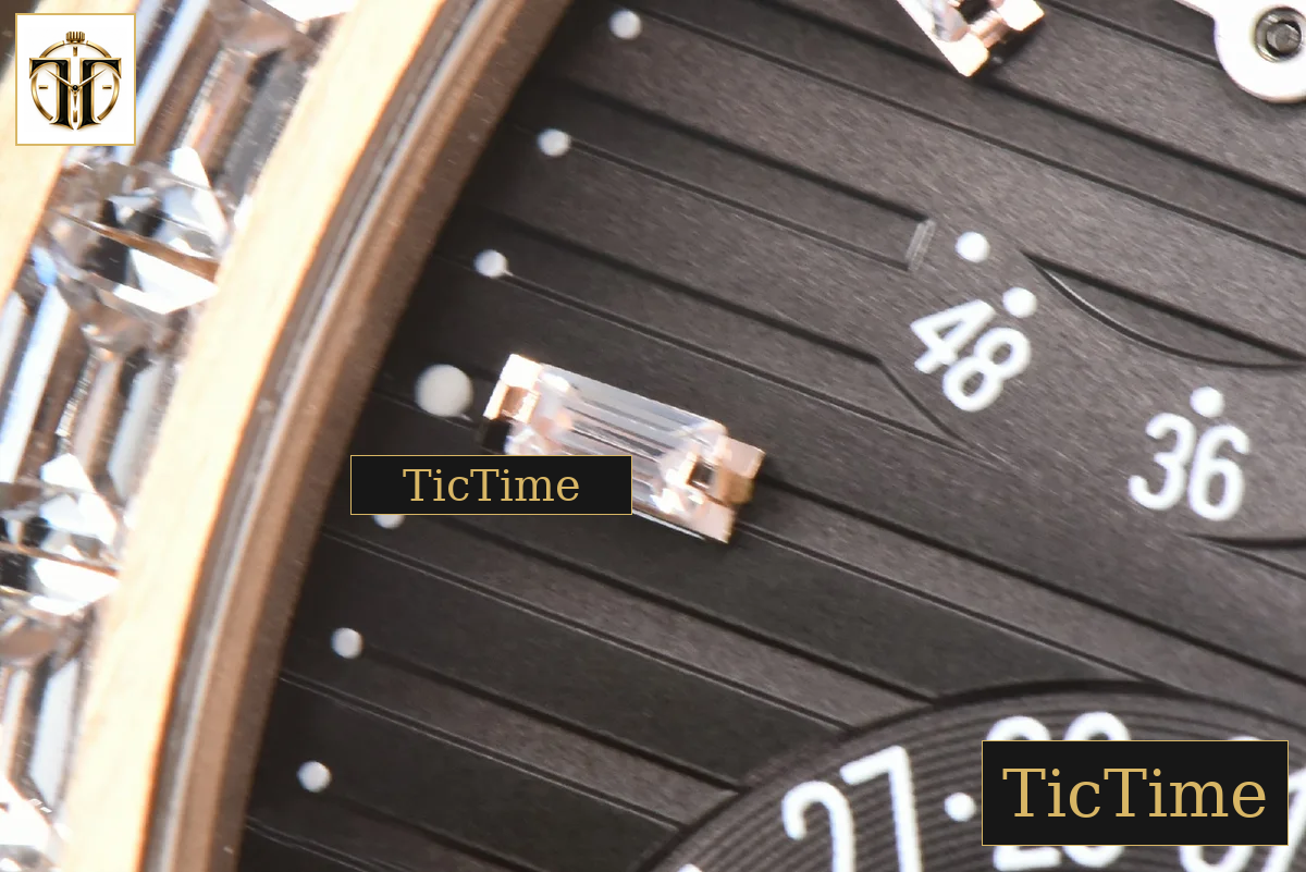 Nautilus 5712 40mm PPF RG Diamond Bezel Gray Dial Diamond Marker Moonphase Brown Leather Strap A240 — foto 10