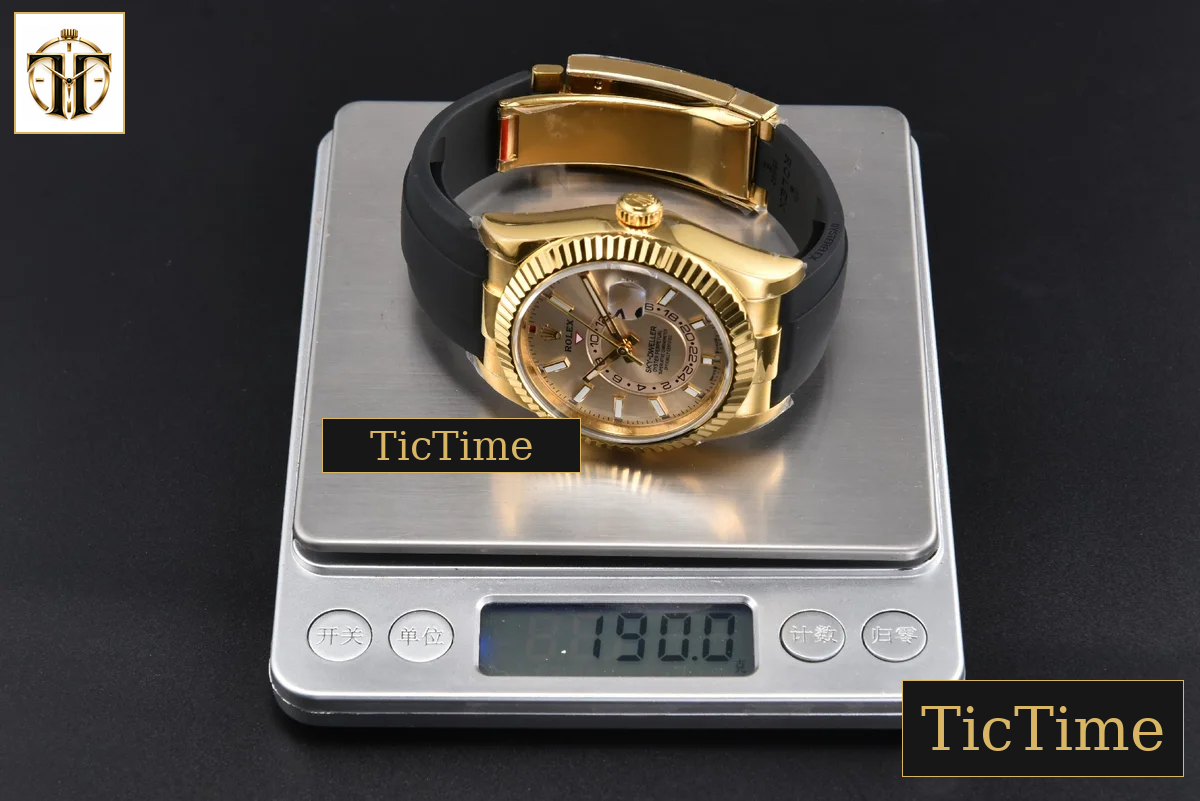 Sky-Dweller 336238 42mm ZF YG Case Gold Dial Rubber Oysterflex Strap (Tungsten) — foto 37
