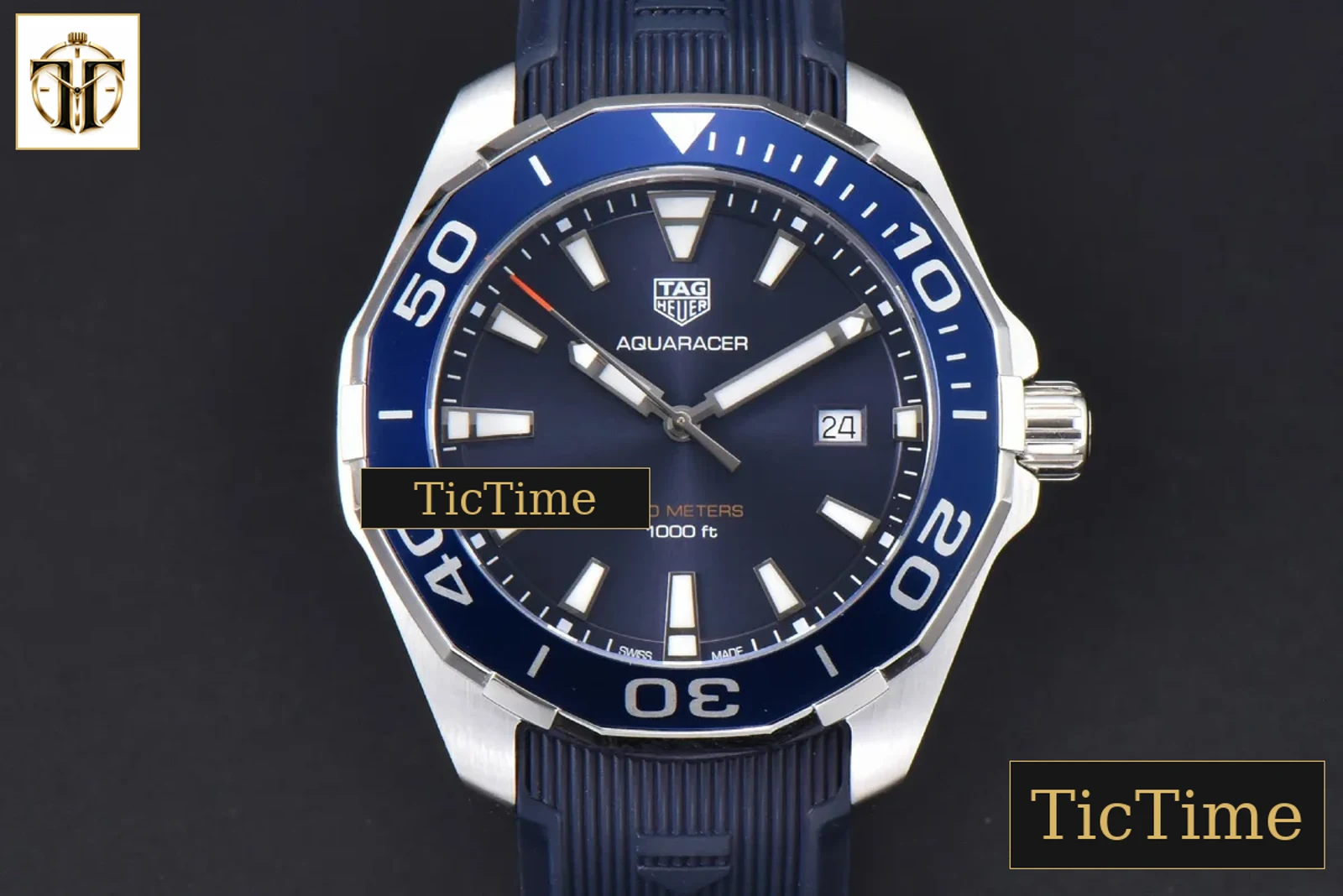 Aquaracer 300M 41mm OF Purple Dial Blue Rubber Strap — foto 2