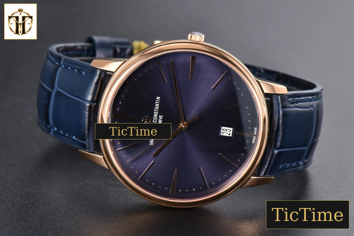 Patrimony Date 40mm ZF RG Blue Dial Blue Leather Strap Miyota 9015 — foto 10