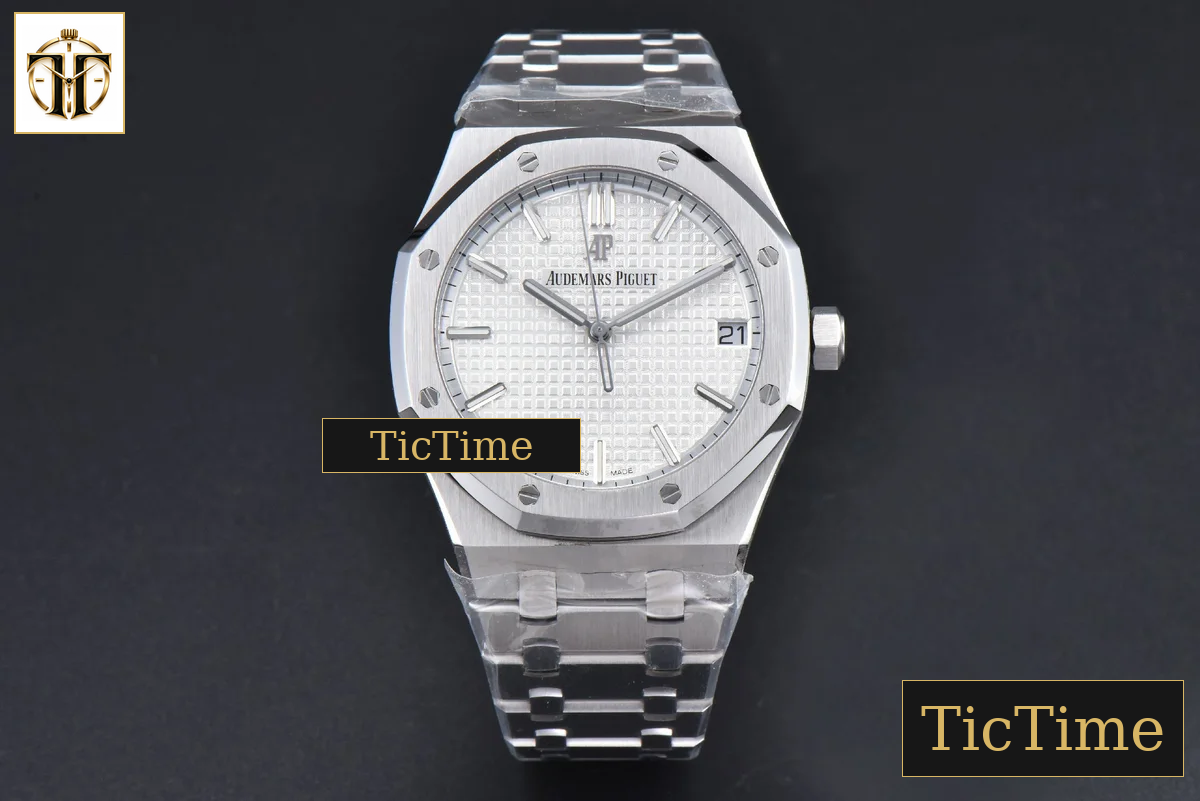 Royal Oak 15500 41mm APSF White Textured Dial SS Bracelet V2 A4302 — foto 3