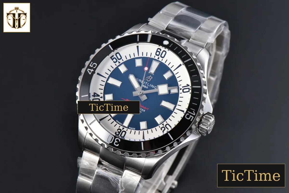 SuperOcean 44mm TF Black Bezel Blue/White Dial SS Bracelet A2824 — foto 5