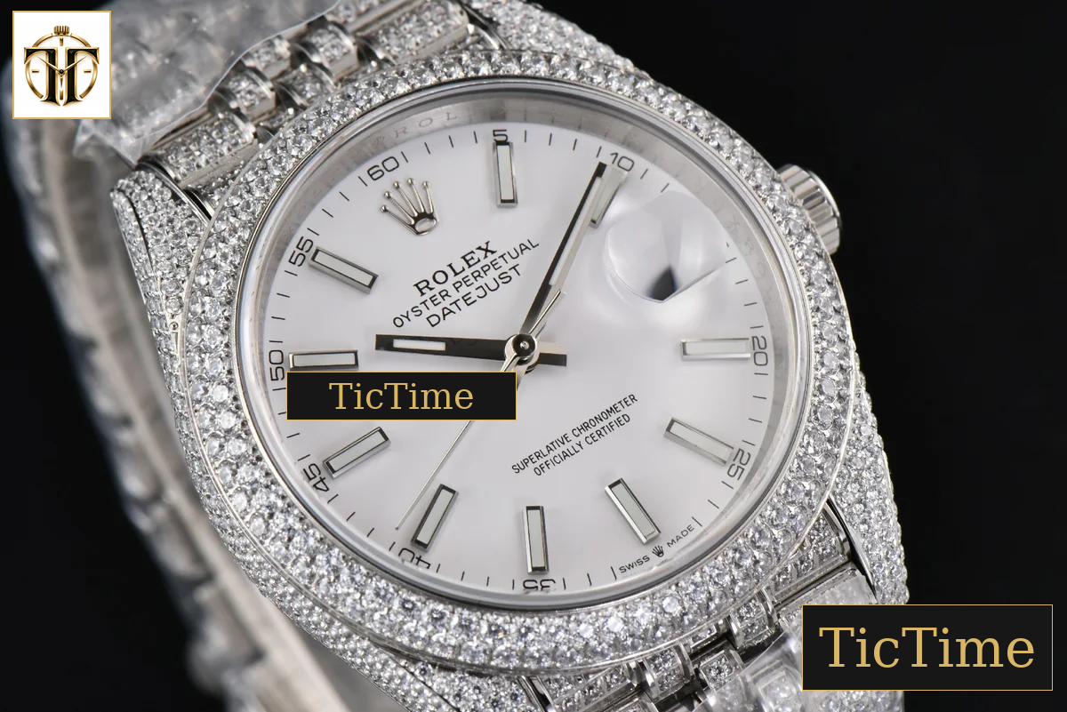 Datejust Full 41mm GMF Diamond White Dial Jubilee Bracelet A2824 — foto 12