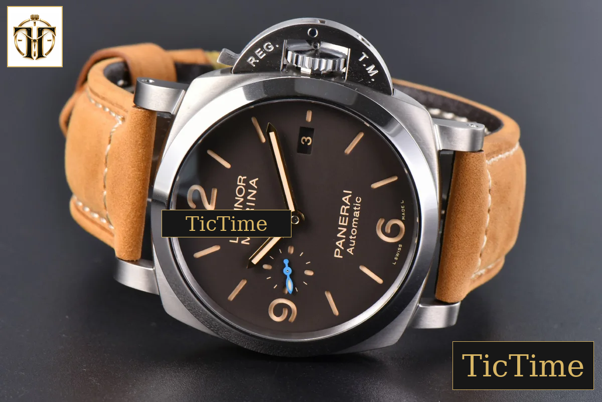 PAM1351 44mm TTF Brown Dial Brown Leather Strap P9001 — foto 14