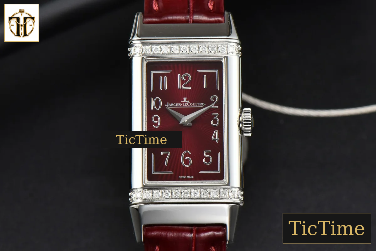 Reverso One 3288420 20mm IMF Diamond White Moissanite Red Leather Strap (wth CZ stones ) Swiss Quartz — foto 2