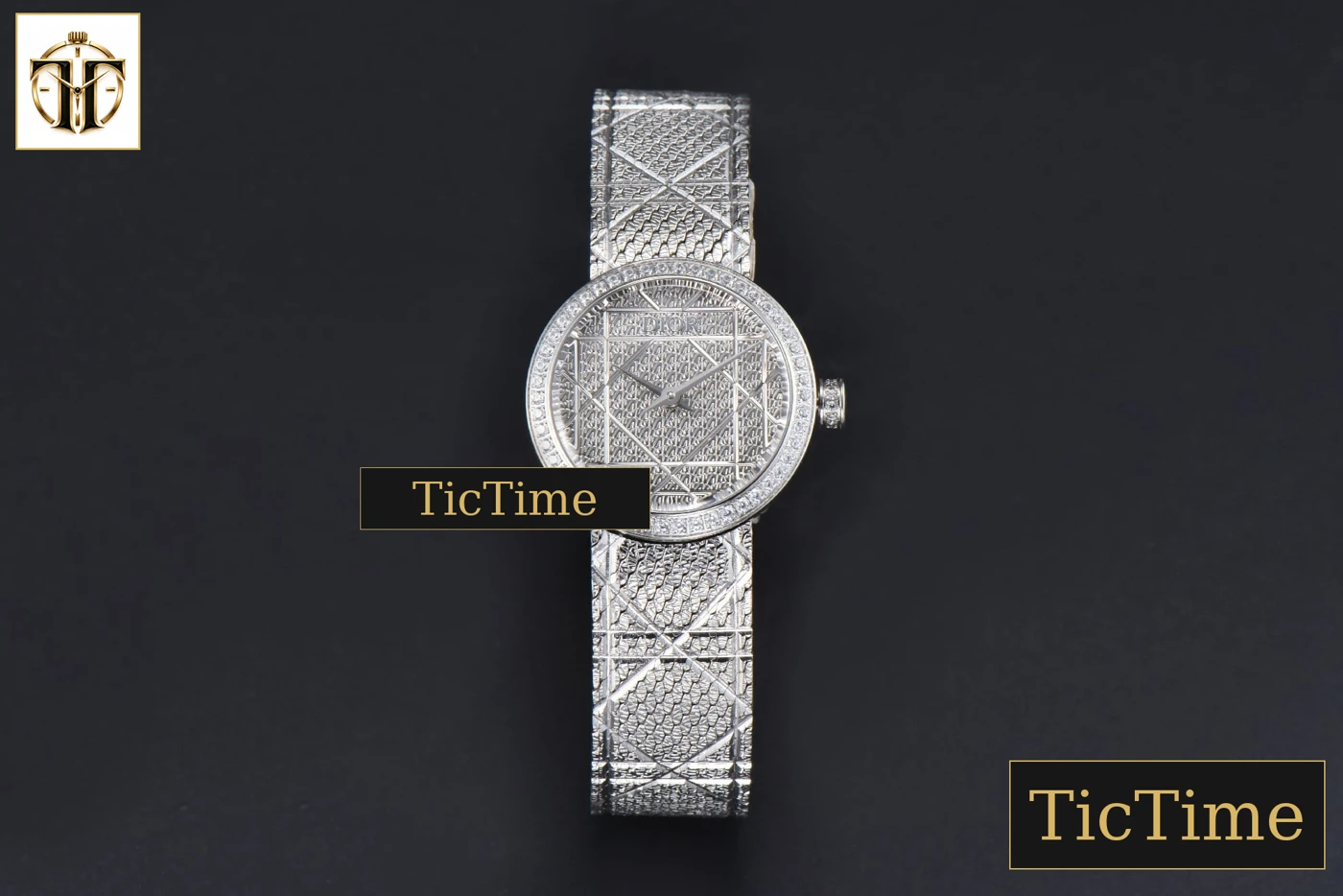 Vista frontal — La D My Dior 25mm K11F Diamond Silver Dial Quartz