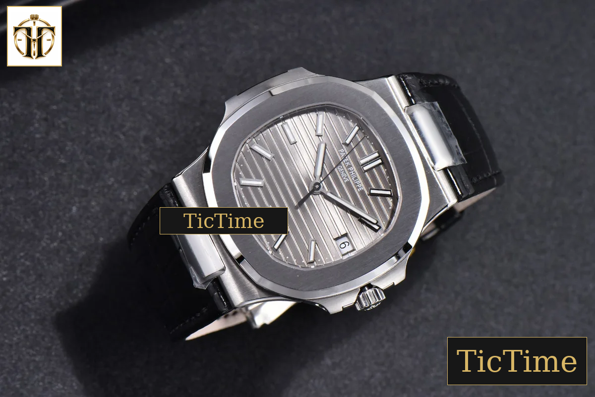 Nautilus 5711 40mm 3KF Gray Dial Black Leather Strap V3 A324 — foto 4