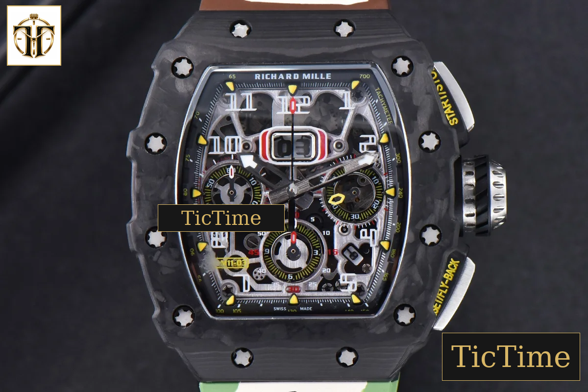 NTPT Chrono RM011 KVF Skeleton Dial Green Camo Rubber Strap V2 A7750 — foto 2