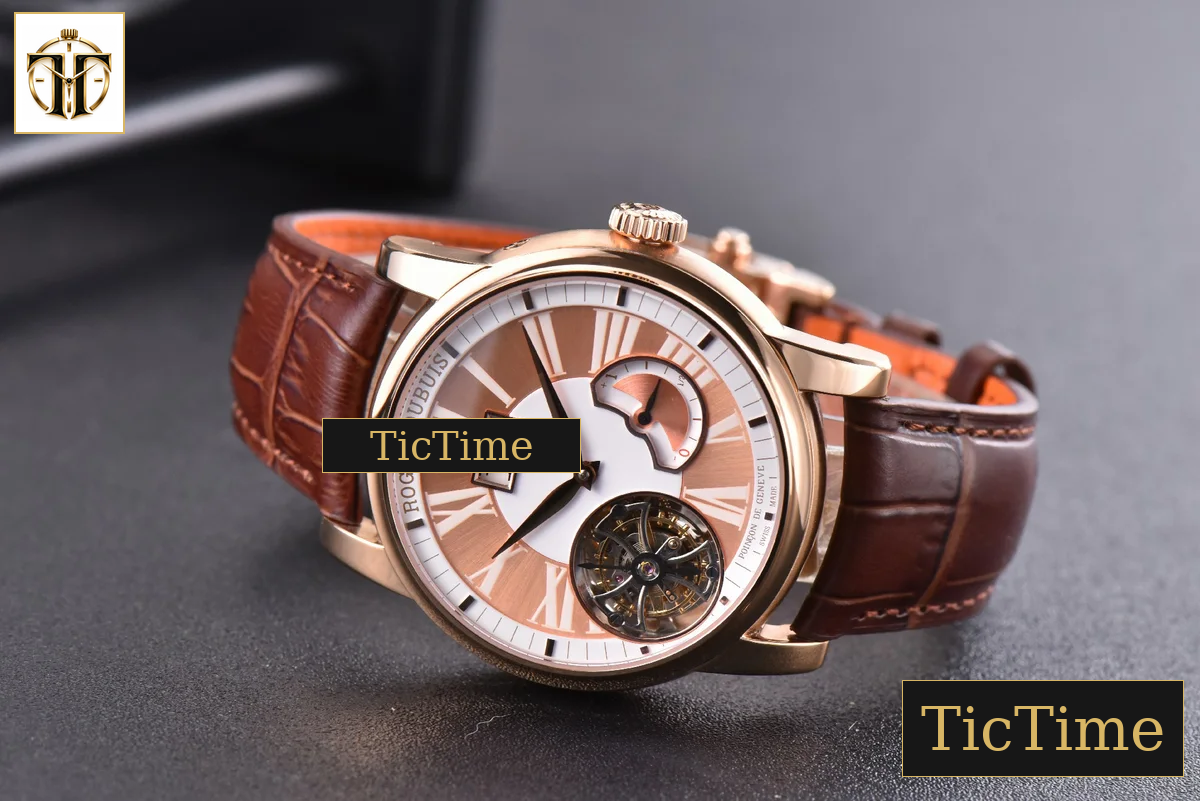 Hommage Flying Tourbillon RDDBHO0568 43mm JBF RG White/RG Dial Brown Croc Leather Strap — foto 13