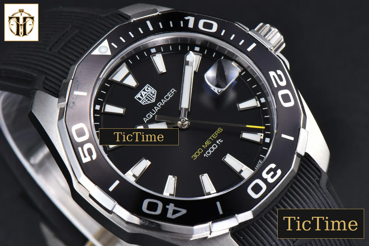 Aquaracer 300M 43mm OF Black Dial Rubber Strap Quartz — foto 10