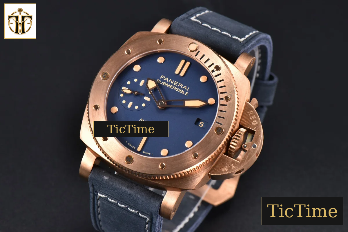 Submersible Quaranta PAM1074 42mm VSF Bronze Blue Dial Blue Leather Strap P900 — foto 4