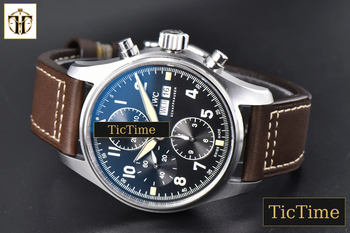 Pilot Chrono IW387903 41mm ZF Black Dial Brown Leather Strap A7750 — foto 13