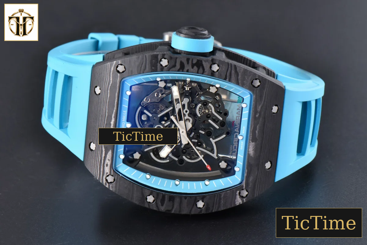 NTPT RM055 43mm ZF Blue Bezel Blue Crown blue Rubber Strap V6 RMUL2 — foto 16