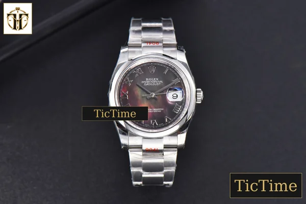 Foto frontal — DateJust 36mm GMF SS Smooth Bezel Gray MOP Dial Roma Marker Oyster Bracelet VR3235