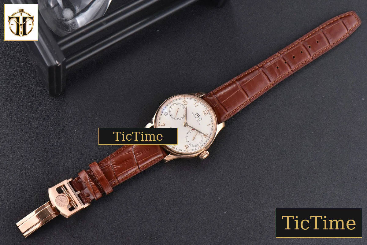 Portuguese PR IW500113 42mm ZF RG White Dial RG Marker Brown Leather Strap A51011 — foto 21