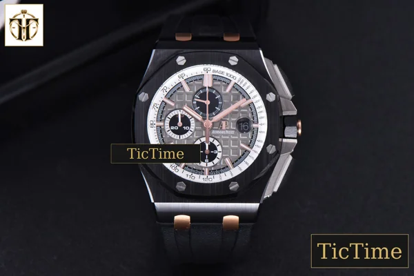 Foto frontal — Royal Oak Offshore 44mm JF Black Ceramic Germany Edition Gray Dial Rubber Strap A3126
