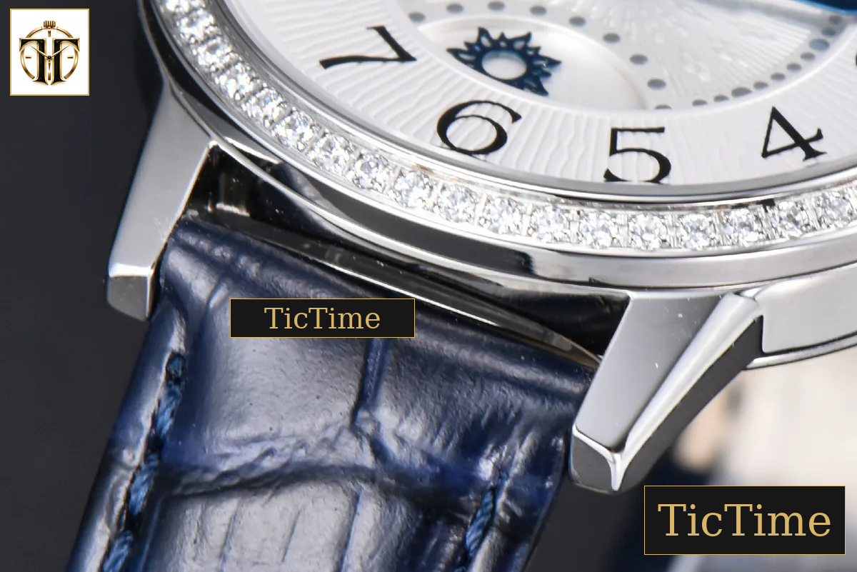 Rendez-Vous Night & Day 34mm APSF Diamond White Textured Dial Blue Leather Strap A898 — foto 9