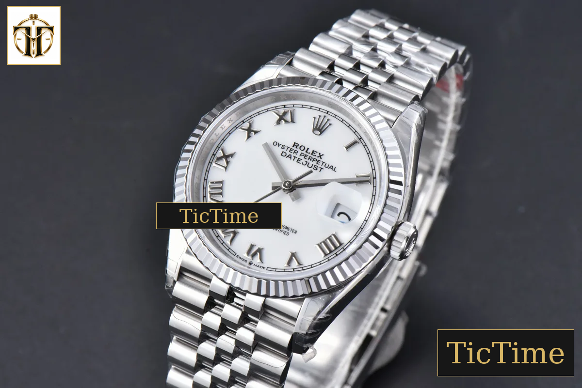 DateJust 904L 126234 36mm VSF White Dial Roma Marker Jubilee Bracelet VS3235 — foto 5