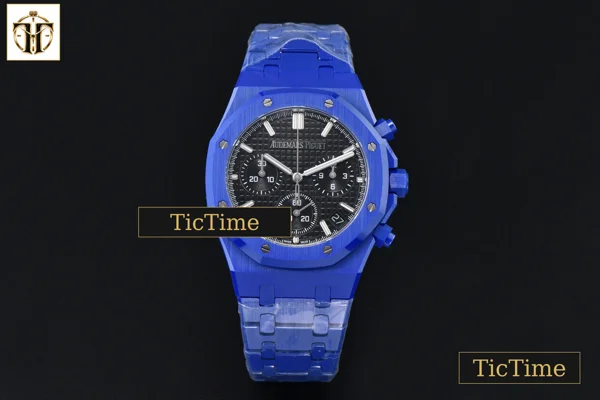 Foto frontal — Royal Oak Chronograph 26240 41mm APSF Blue Ceramic Black Checkered Dial Black Subdial Ceramic Bracelet V2 Free Sprung SH4401
