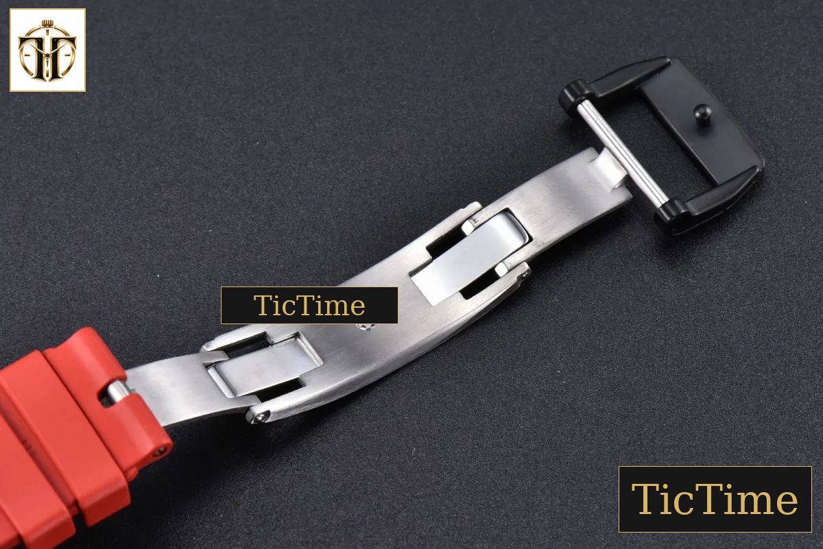 RM035-02 42mm T+F Black Forged Carbon Skeleton Dial Red Crown Red Rubber Strap RMUL2 — foto 18