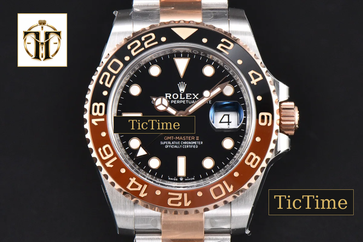 GMT Master CHNR Rootbeer 126711 Gold Factory YG/SS Oyster Bracelet V4 Weighted — foto 2