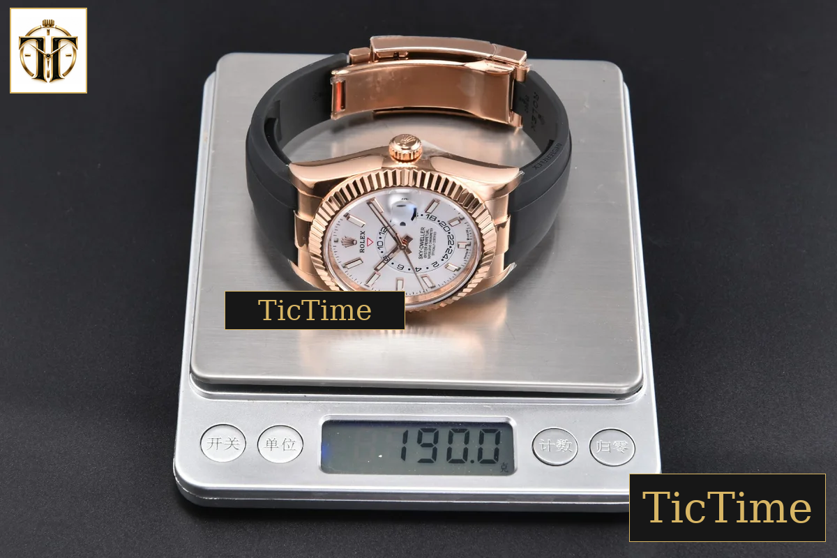 Sky-Dweller 336935 42mm ZF RG Case White Dial Rubber Oysterflex Strap (Tungsten) — foto 39