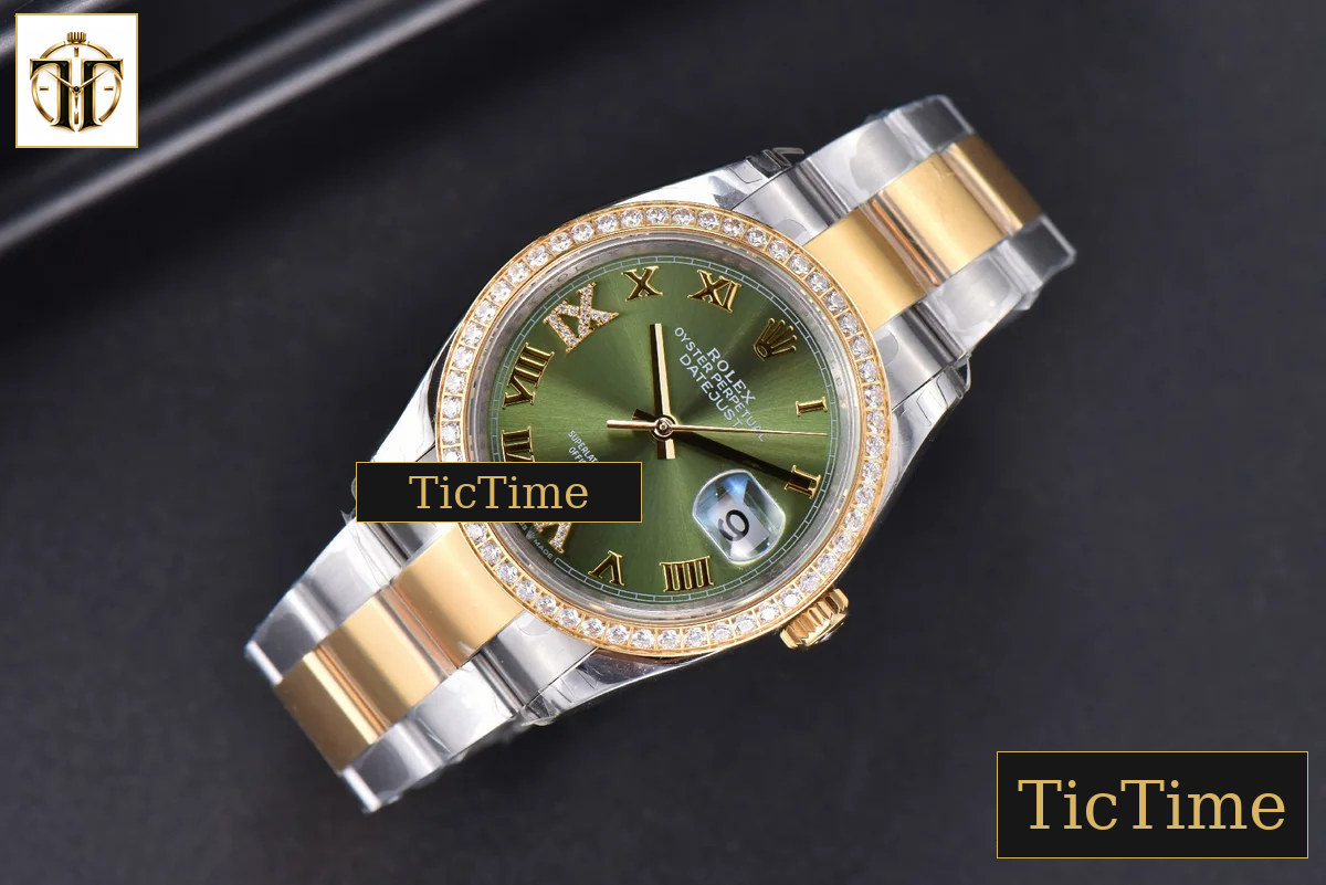 DateJust 36mm EWF SS/YG Green Dial Diamond Roma Marker Diamond Bezel Oyster Bracelet A3235 — foto 4
