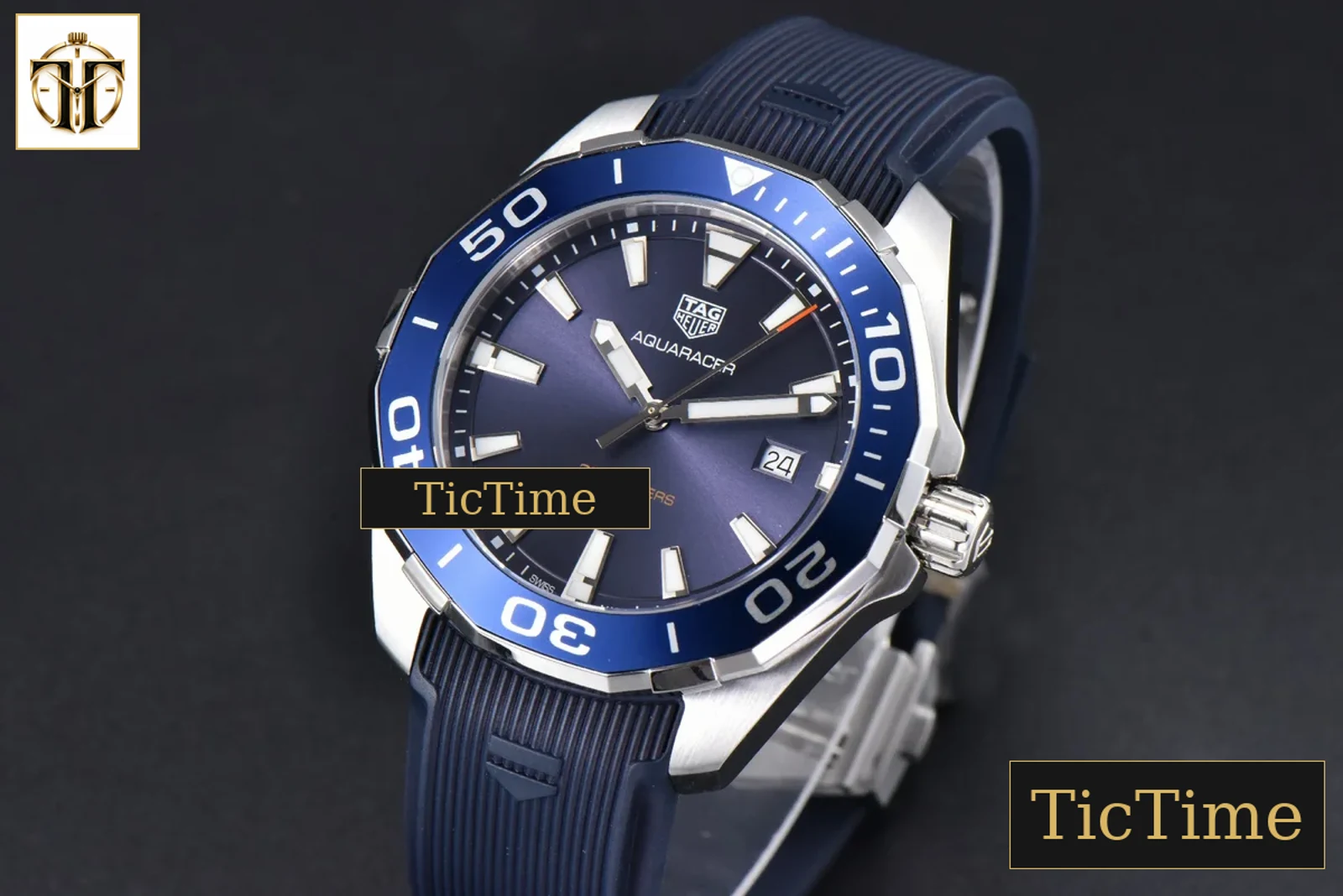 Aquaracer 300M 41mm OF Purple Dial Blue Rubber Strap — foto 4