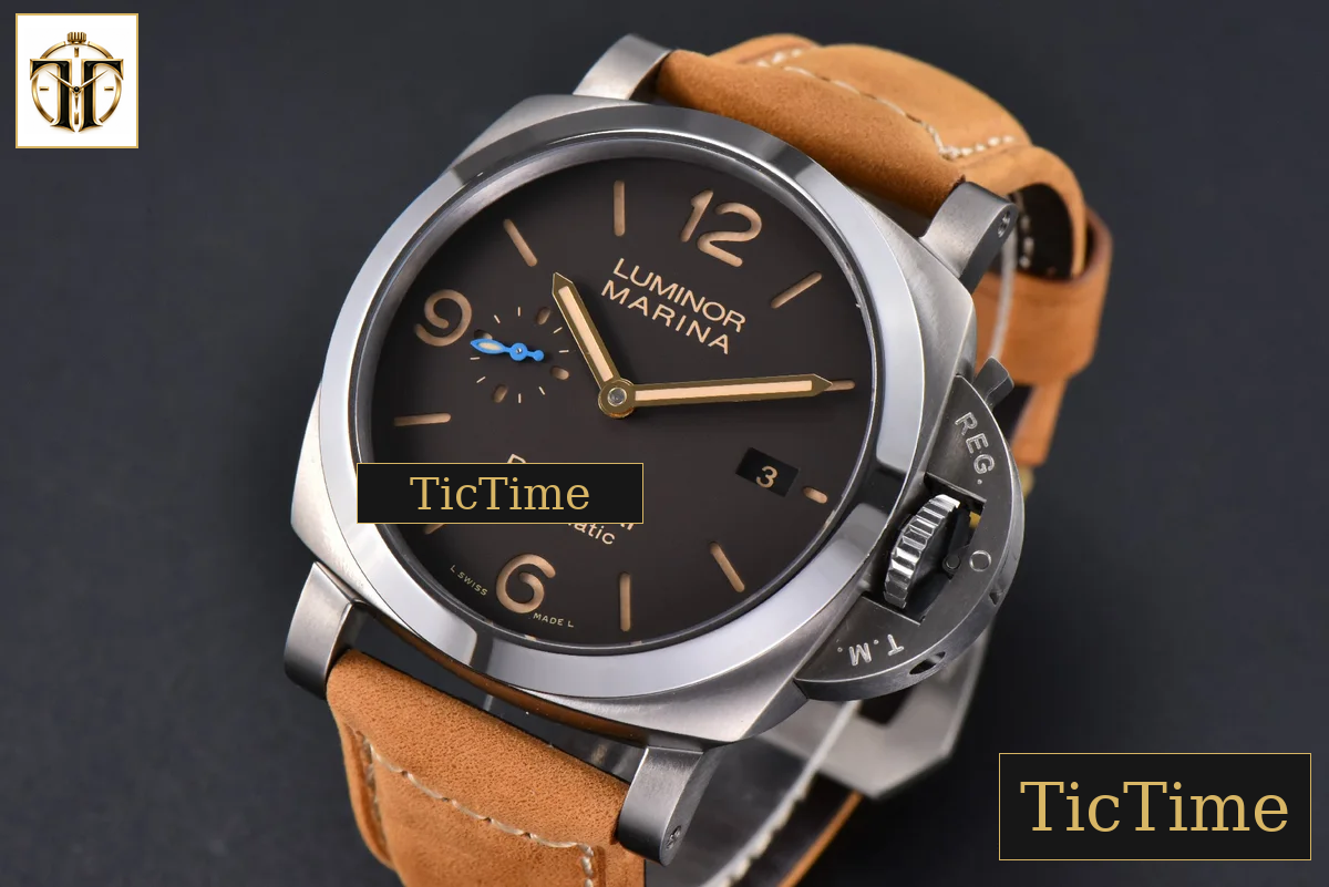 PAM1351 44mm TTF Brown Dial Brown Leather Strap P9001 — foto 4