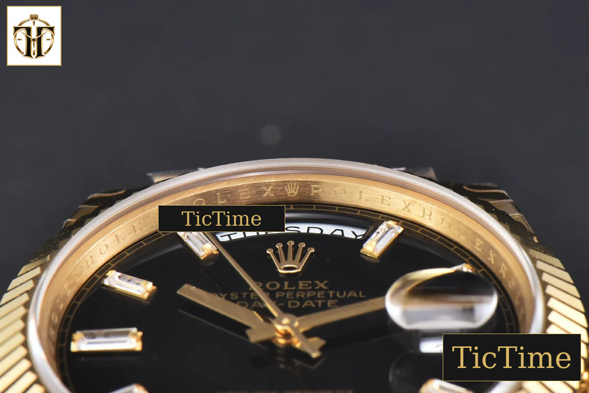 DayDate 40mm GMF YG Black Dial Diamond Marker President Bracelet A3235 — foto 13
