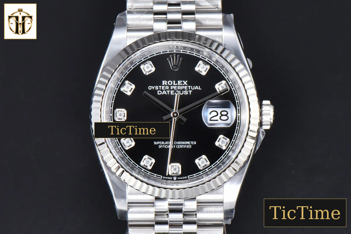 DateJust 126234 36mm Clean Factory Black Dial Diamond Marker Jubilee Bracelet VR3235 — foto 16