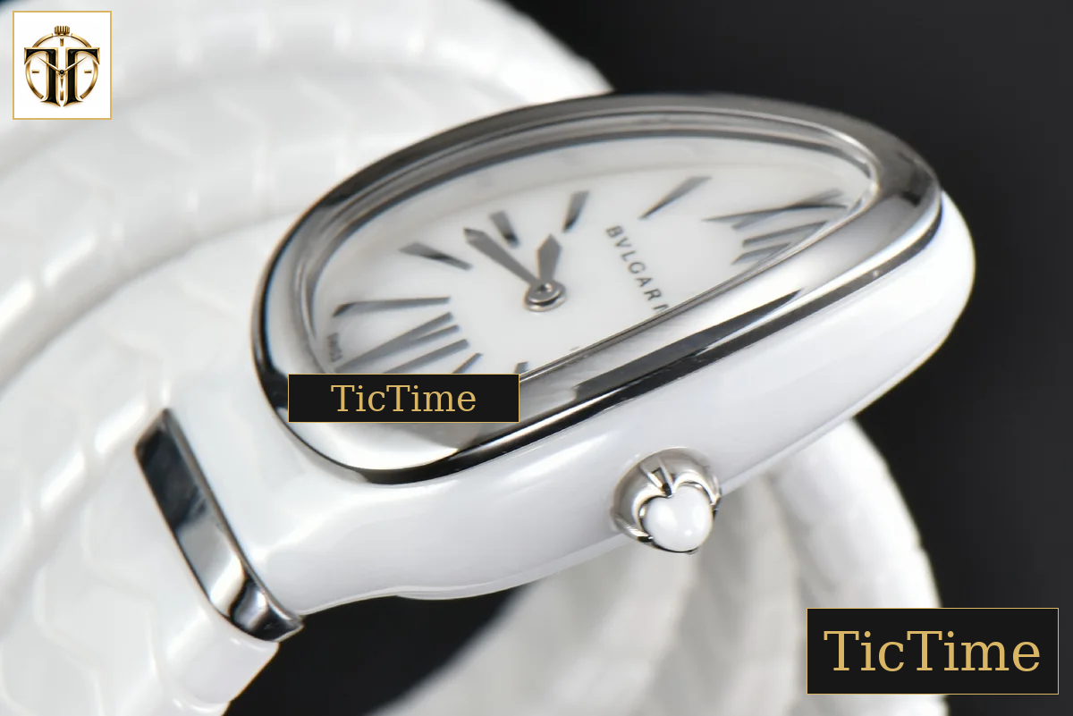 Serpenti Spiga 35mm BVF SS Polycyclic White Ceramic White Dial Quartz — foto 7