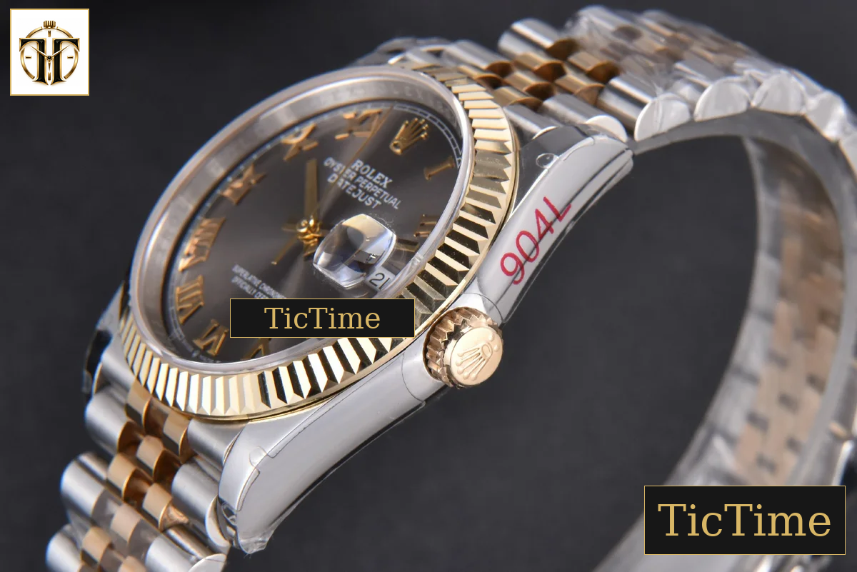 DateJust 904L 36mm GMF YG/SS Fluted Bezel Gray Dial Roma Marker Jubilee Bracelet VR3285 — foto 15