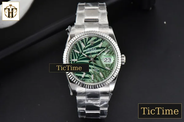 Foto frontal — DateJust 36mm BPF Green Plam Dial Oyster Bracelet A2824