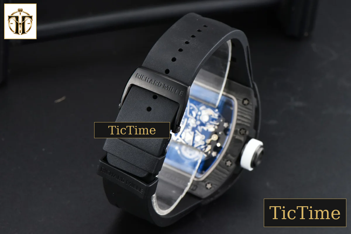 Bubba Watson RM055 42.7mm ZF Black NTPT White Skeleton Dial Black Rubber Strap V6 NH05 — foto 14