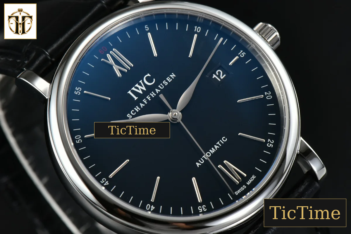 Portofino Automatic 40mm ZF Black Dial Silver Marker Black Croc Strap A9019 — foto 10