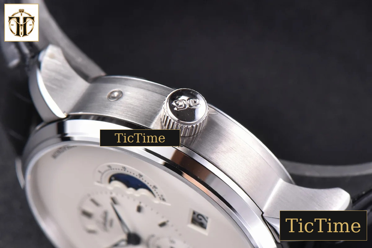 PanoMatic Lunar 40mm TZF White Dial Black Leather Strap A23J — foto 11