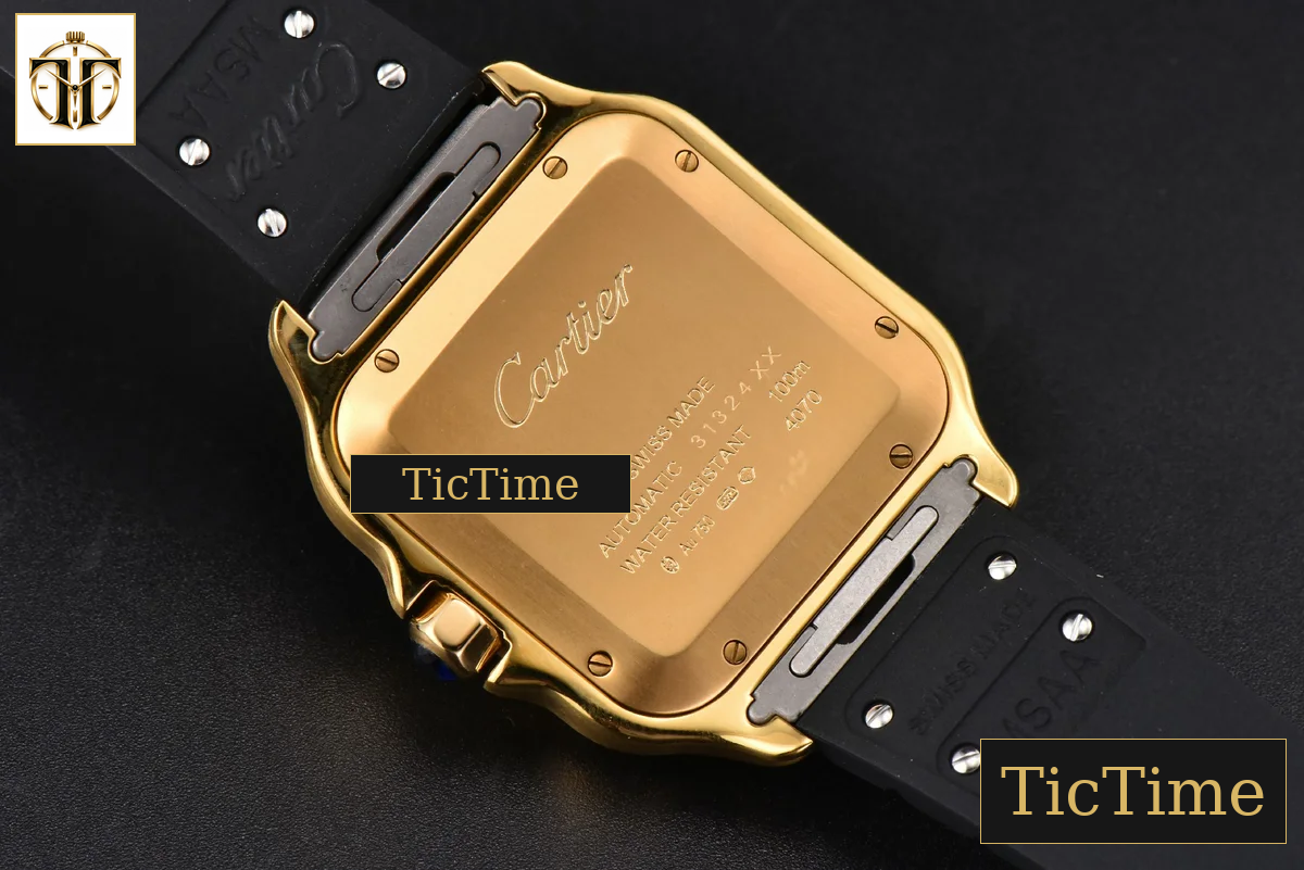 Santos Large 40mm GF YG White Dial Black Rubber Strap Miyota 9015 — foto 15
