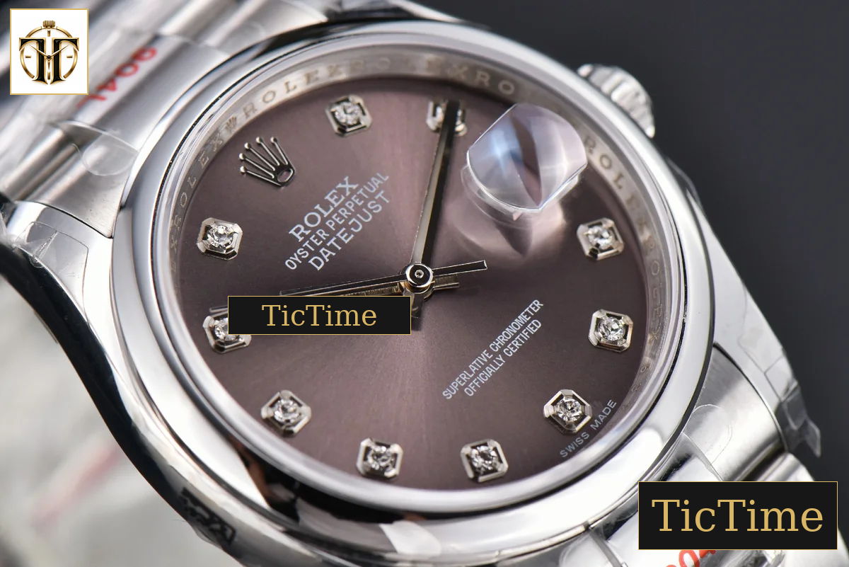 DateJust 36mm GMF SS Smooth Bezel Gray Dial Diamond Marker Oyster Bracelet VR3235 — foto 10