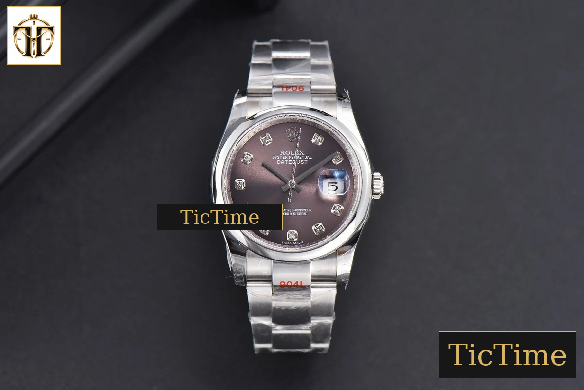 DateJust 36mm GMF SS Smooth Bezel Gray Dial Diamond Marker Oyster Bracelet VR3235 — foto 2