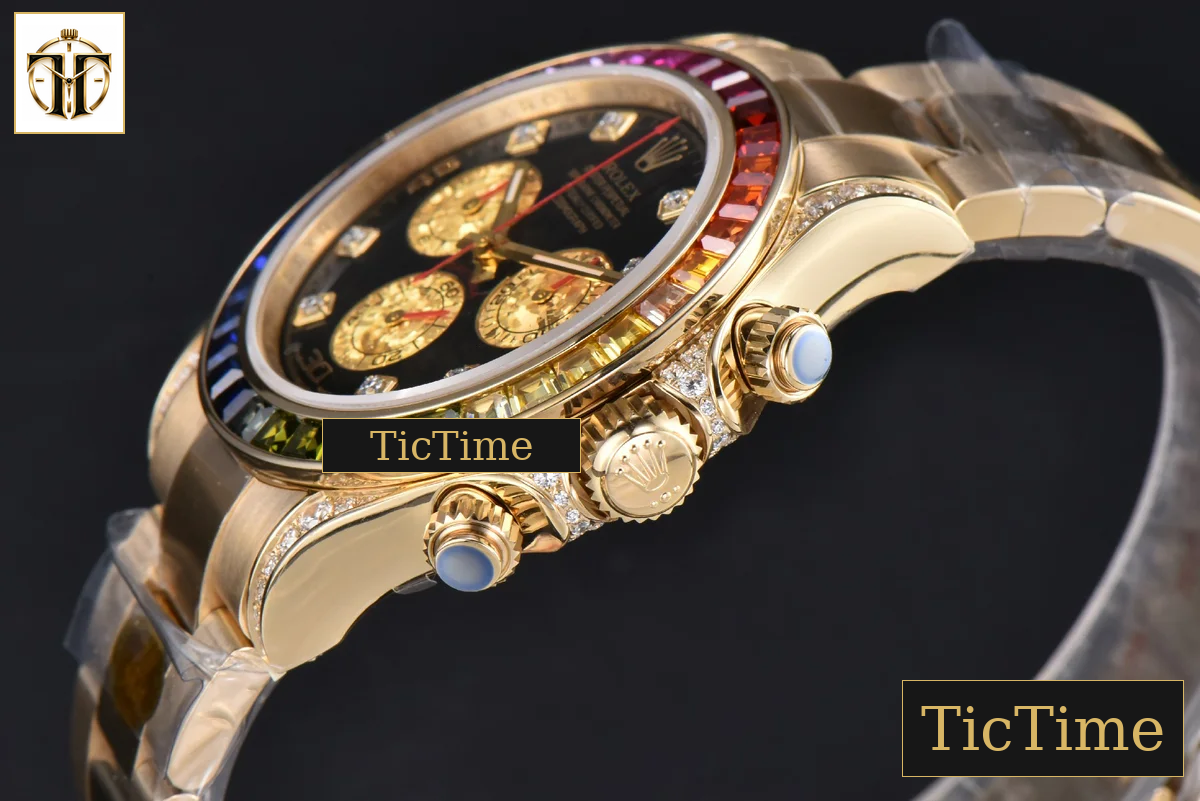 Daytona Rainbow 116598 ZF Black Diamonds Dial YG Bracelet SH4130 — foto 12