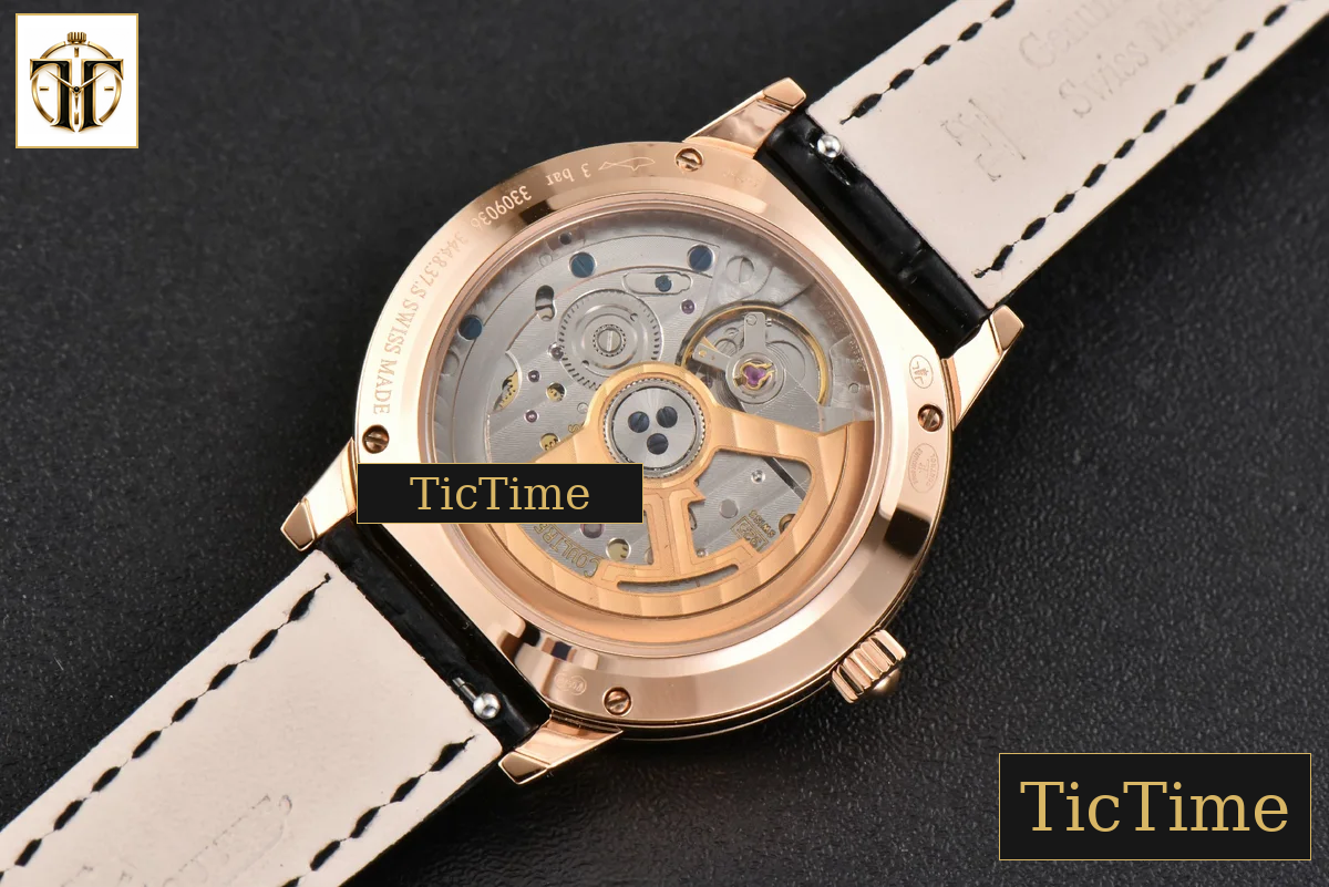 Rendez-Vous Moon 34mm GF RG Diamond White Textured Dial Black Leather Strap A935 — foto 16