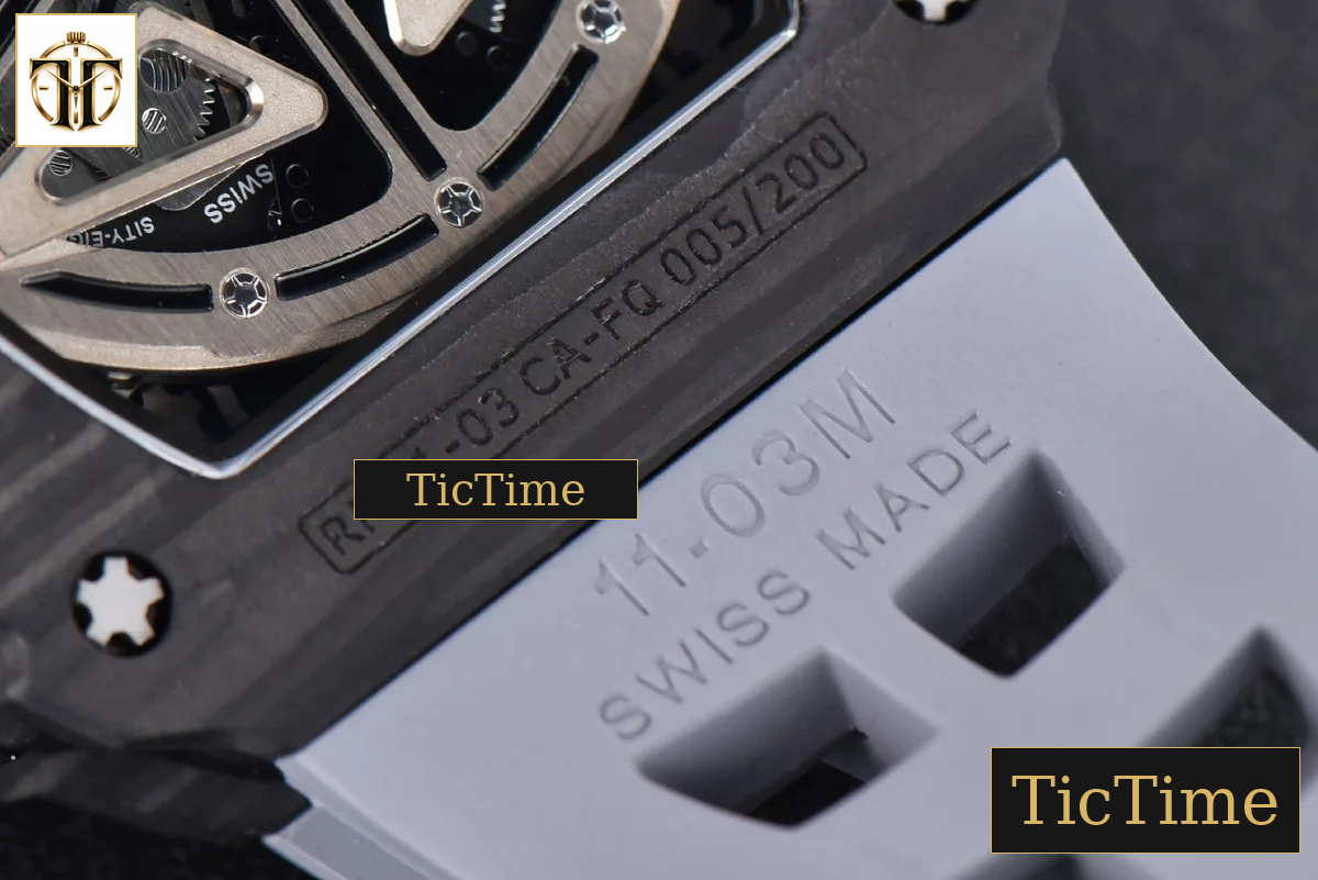 NTPT Chrono RM011 KVF Skeleton Dial Gray Rubber Strap V2 A7750 — foto 22