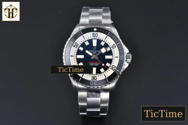 Foto frontal — SuperOcean 44mm TF Black/White Dial SS Bracelet A2824